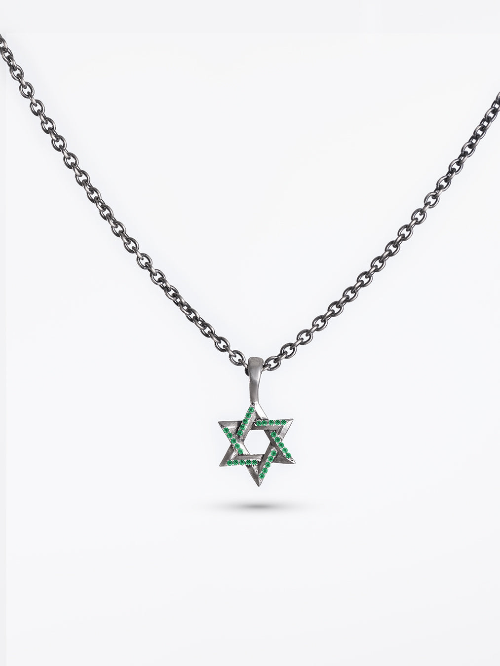 Star of David Necklace Silver 925 Emerald – Ilai S | Kameart