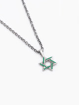 Star of David Necklace Silver 925 Emerald – Ilai S | Kameart