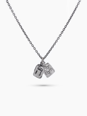 Star of David Necklace Silver 925 Hebrew Letter – Aley | Kameart