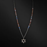 Star of David Necklace Silver 925 Rainbow Diamond – Ilai | Kameart