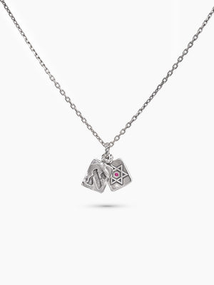 Star of David Necklace Silver 925 Ruby Hebrew Letter – Aley | Kameart