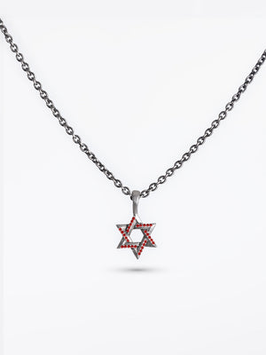 Star of David Necklace Silver 925 Ruby – Ilai S | Kameart