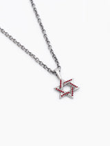 Star of David Necklace Silver 925 Ruby – Ilai S | Kameart