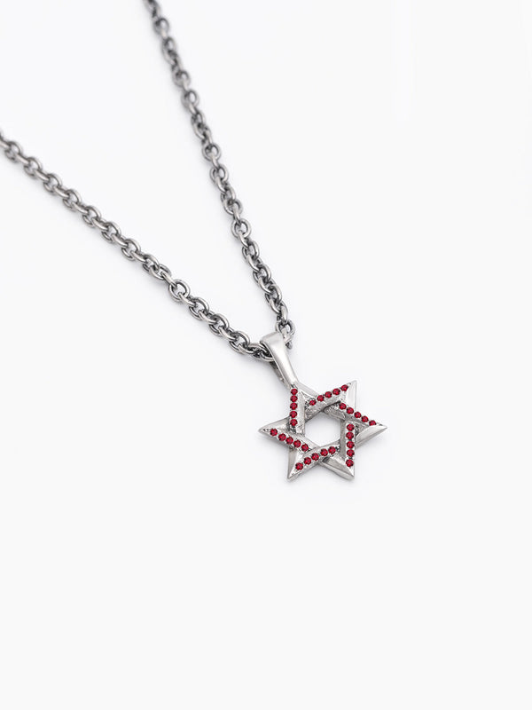 Star of David Necklace Silver 925 Ruby – Ilai S | Kameart