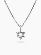 Star of David Necklace Silver 925 Sapphire & Diamond – Ilai L | Kameart