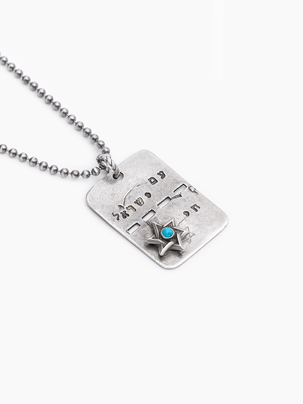 Star of David Necklace Silver 925 Turquoise – Tsahal | Kameart
