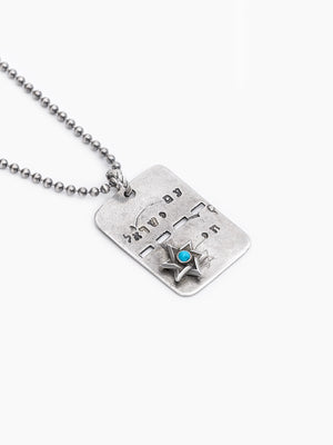 Star of David Necklace Silver 925 Turquoise – Tsahal | Kameart