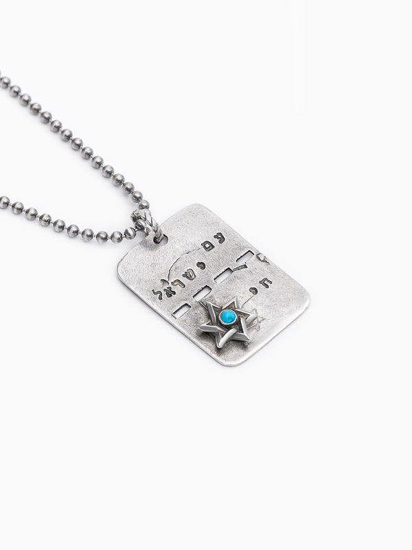 Star of David Necklace Silver 925 Turquoise – Tsahal | Kameart