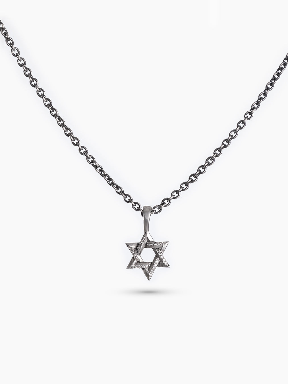 Star of David Necklace Silver 925 White Diamond – Ilai S | Kameart
