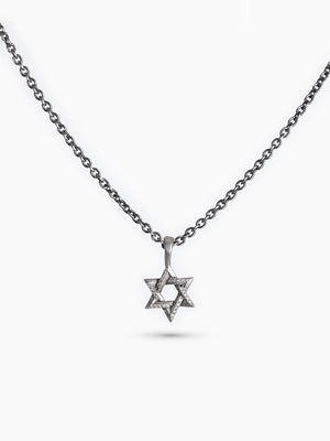 Star of David Necklace Silver 925 White Diamond – Ilai S | Kameart