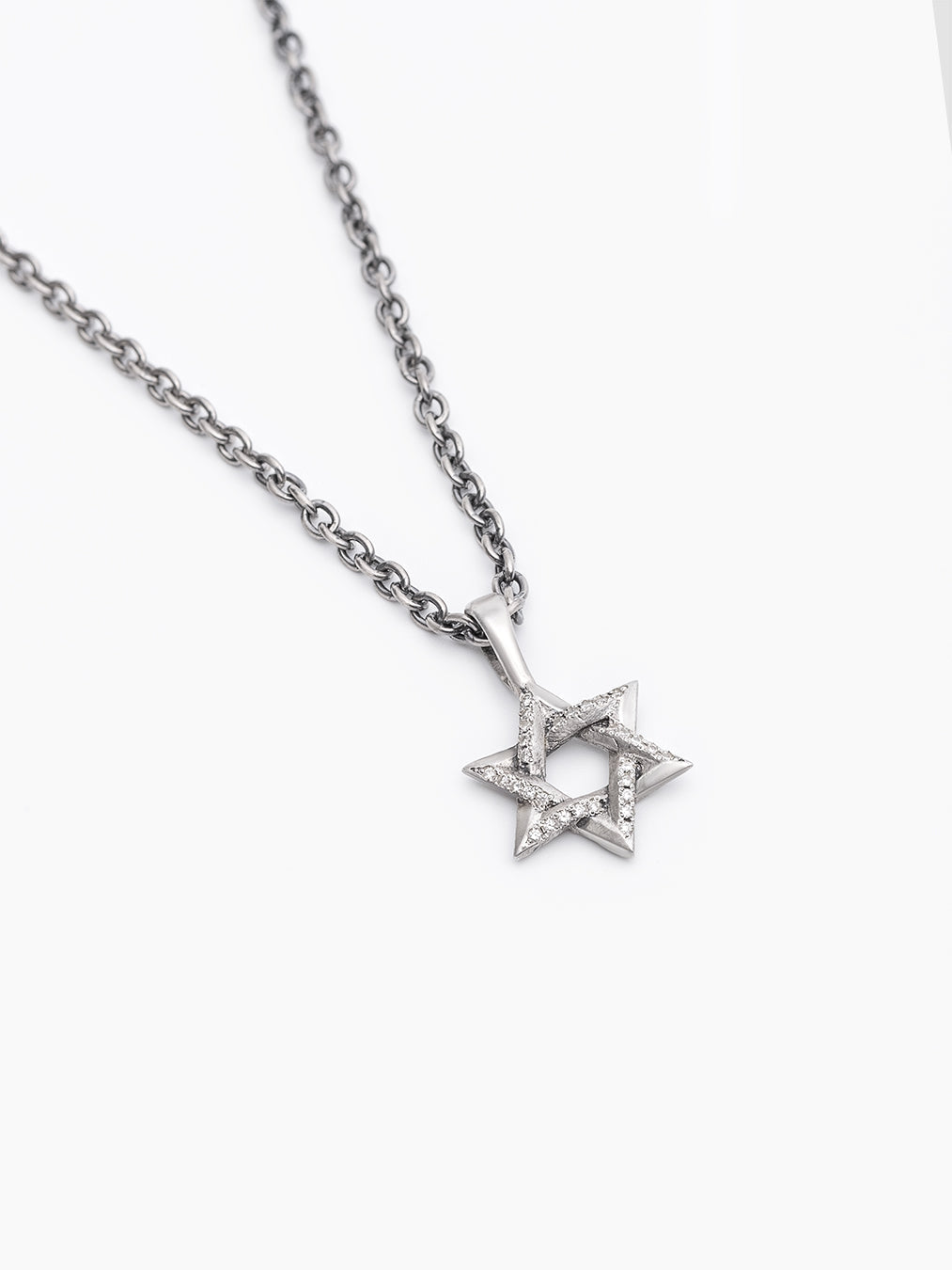 Star of David Necklace Silver 925 White Diamond – Ilai S | Kameart