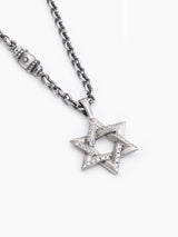 Star of David Necklace Silver 925 White Diamond Large – Ilai L | Kameart