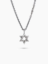 Star of David Necklace Silver 925 White Diamond Medium – Ilai | Kameart