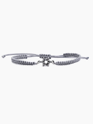 Star of David on a cord Bracelet Sterling Silver 925 Israel Jewish Aviv