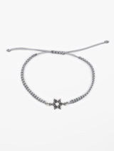 Star of David on a cord Bracelet Sterling Silver 925 Israel Jewish Aviv
