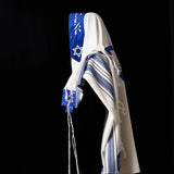 Star of David Prestige Tallit Blue Gray | Luxury Prayer Shawl