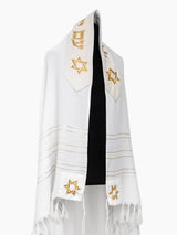 Star of David Prestige Tallit Gold | Luxury Prayer Shawl