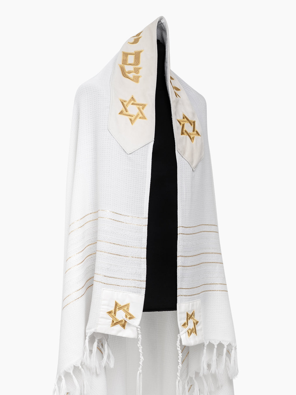 Star of David Prestige Tallit Gold | Luxury Prayer Shawl