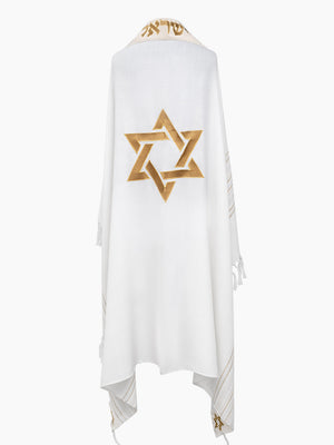 Star of David Prestige Tallit Gold | Luxury Prayer Shawl
