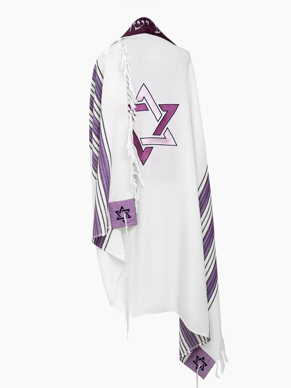 Star of David Prestige Tallit Purple | Luxury Prayer Shawl