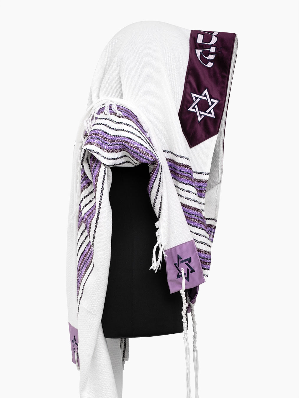 Star of David Prestige Tallit Purple | Luxury Prayer Shawl