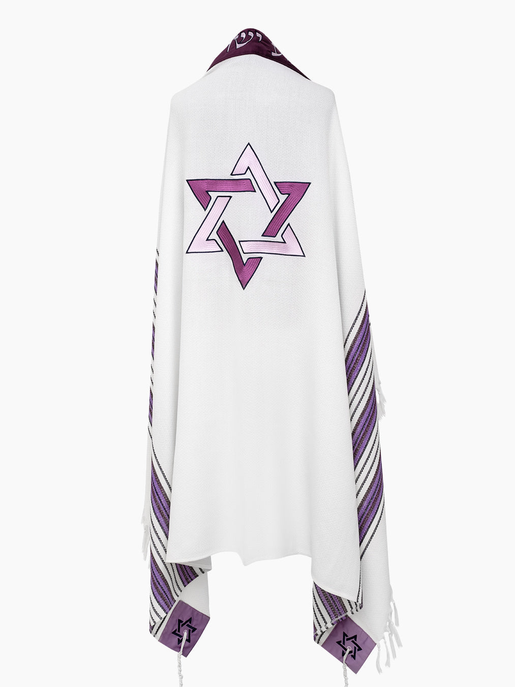 Star of David Prestige Tallit Purple | Luxury Prayer Shawl
