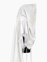 Star of David Prestige Tallit White Beige | Luxury Prayer Shawl