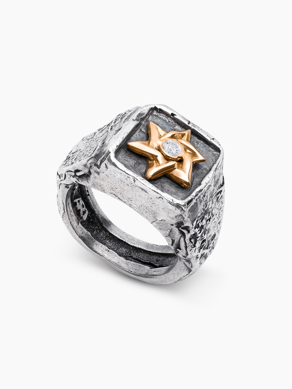 Star of David Ring Gold White Diamond Israel Samson