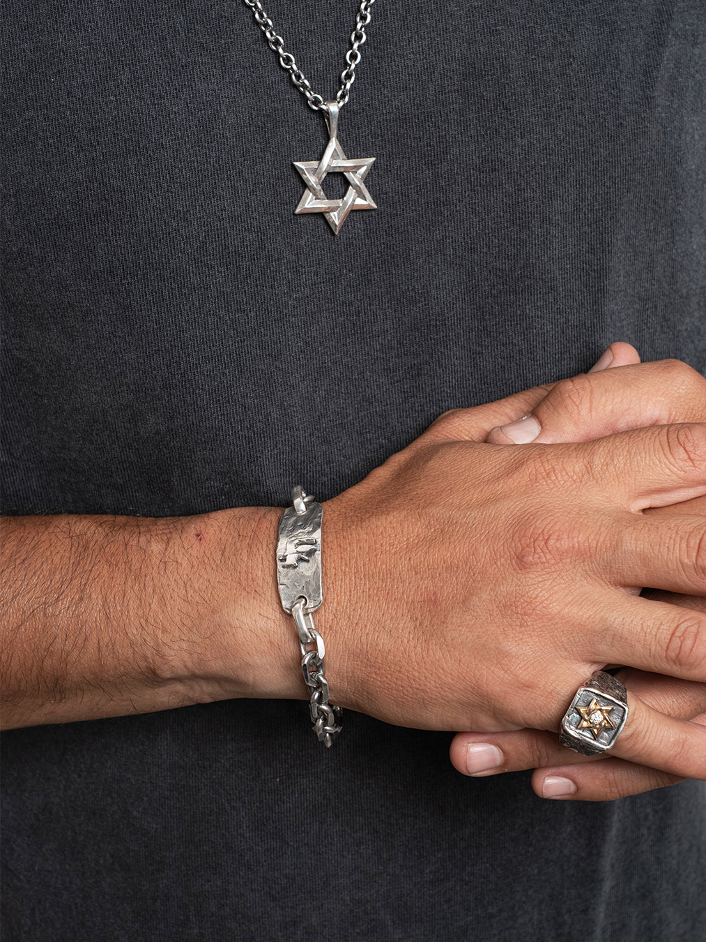 Star of David Ring Gold White Diamond Israel Samson