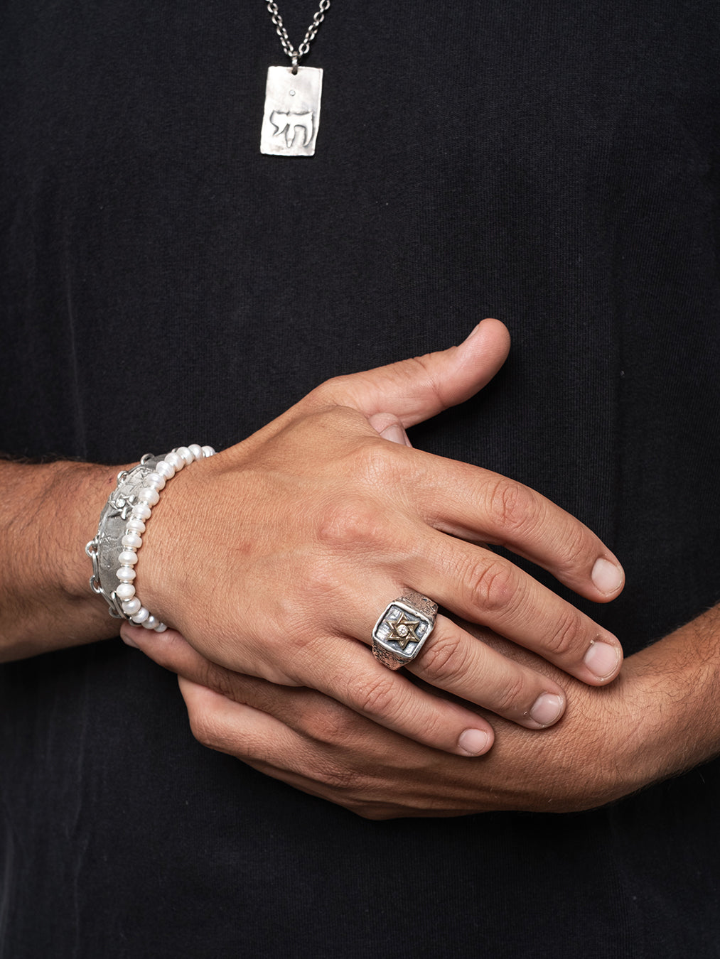Star of David Ring Gold White Diamond Israel Samson