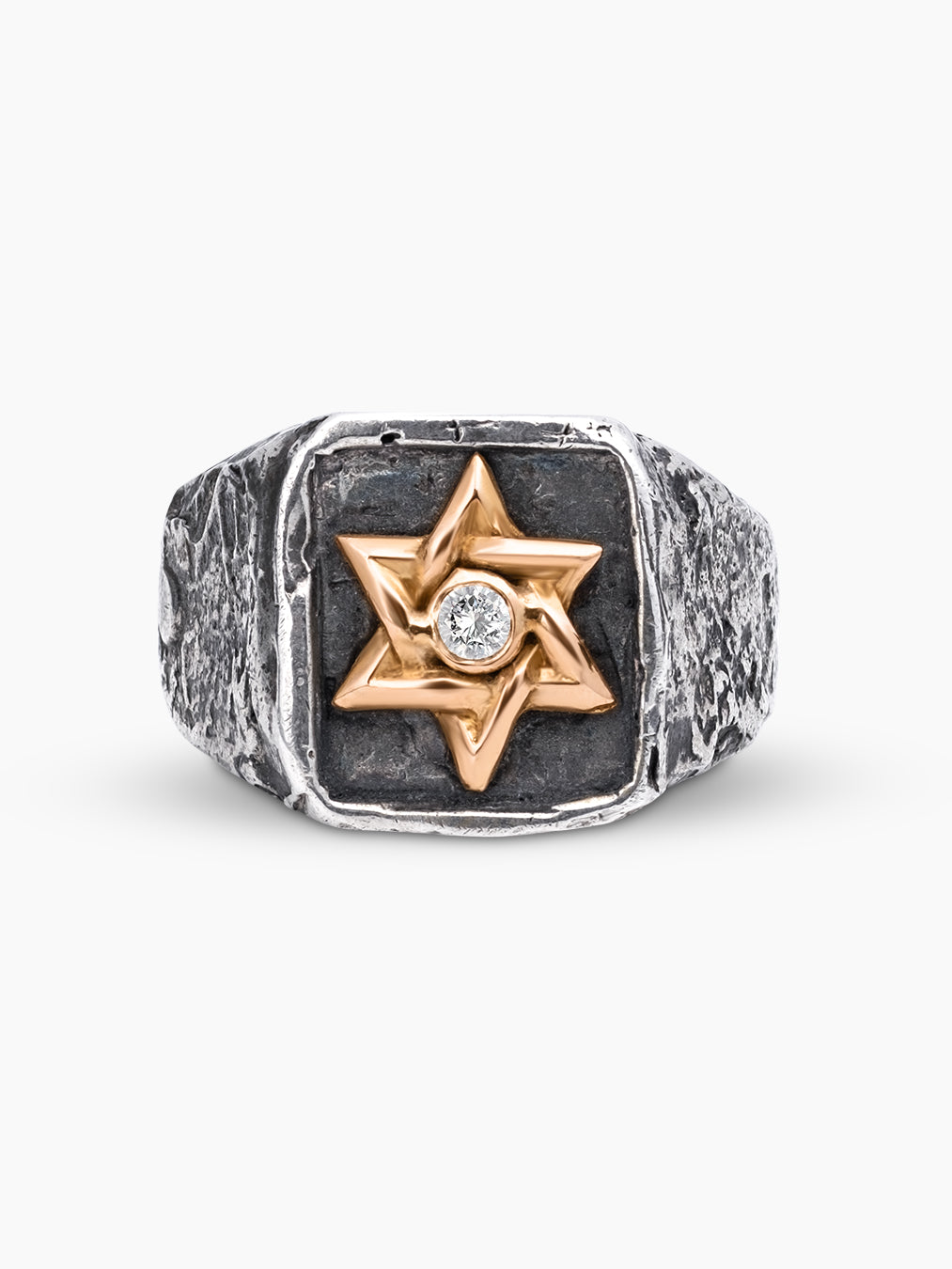 Star of David Ring Gold White Diamond Israel Samson