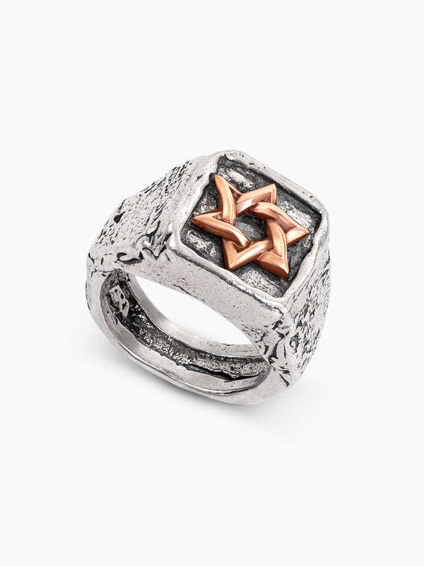 Star of David Ring Rose Gold Israel Samson Magen