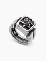 Star of David Ring Silver 925 Black Diamond Nimrod