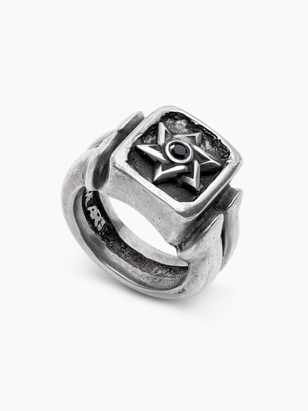 Star of David Ring Silver 925 Black Diamond Nimrod
