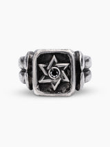 Star of David Ring Silver 925 Black Diamond Nimrod