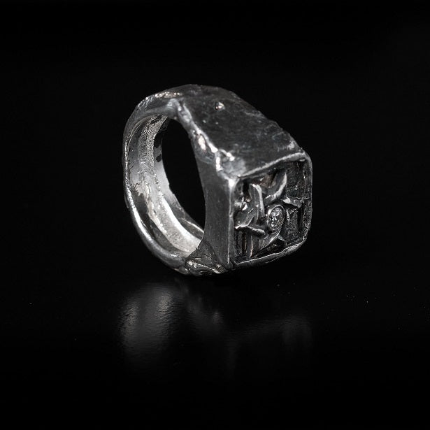 Star of David Ring Sterling Silver 925 Diamond Samson