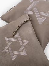 Star of David Tallit Bag Light Brown Leather – Tefillin Set