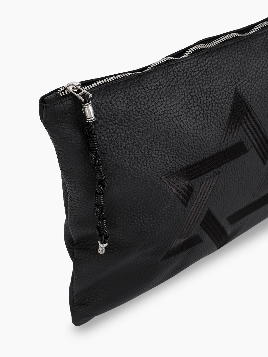 Star of David Tallit Tefilin Bag Set Black Grained