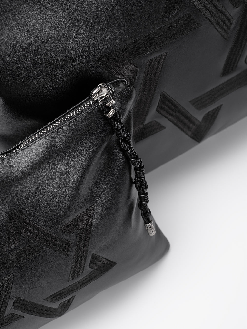 Star of David Tallit Tefilin Bag Set Black Leather