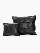 Star of David Tallit Tefilin Bag Set Black Leather