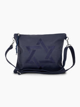 Star of David Tallit Tefilin Bag Set Blue Leather