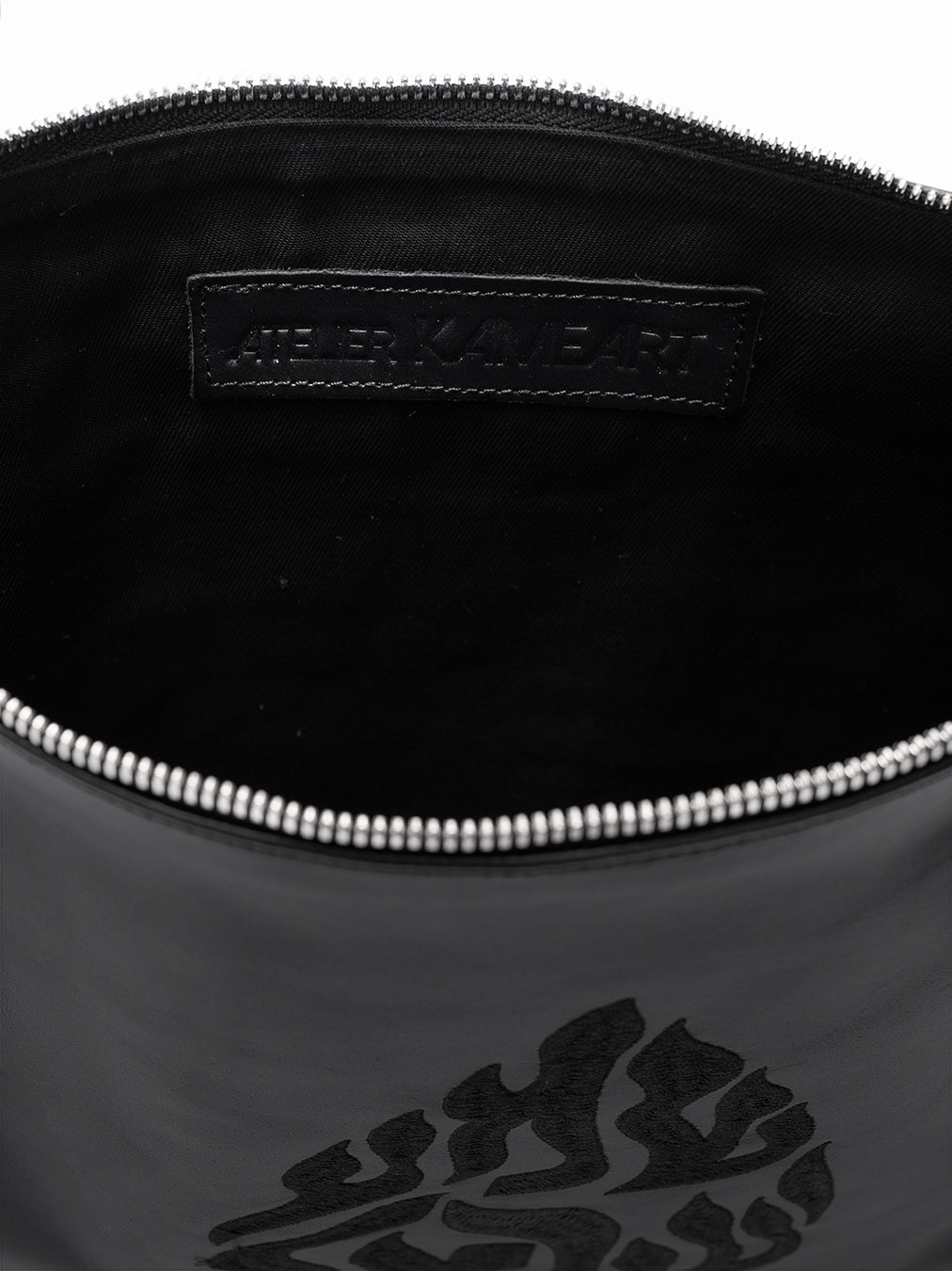 Tallit Bag Shema Israel Black Leather Set | Kameart