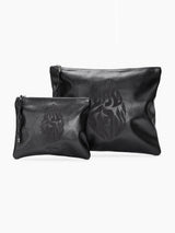 Tallit Bag Shema Israel Black Leather Set | Kameart