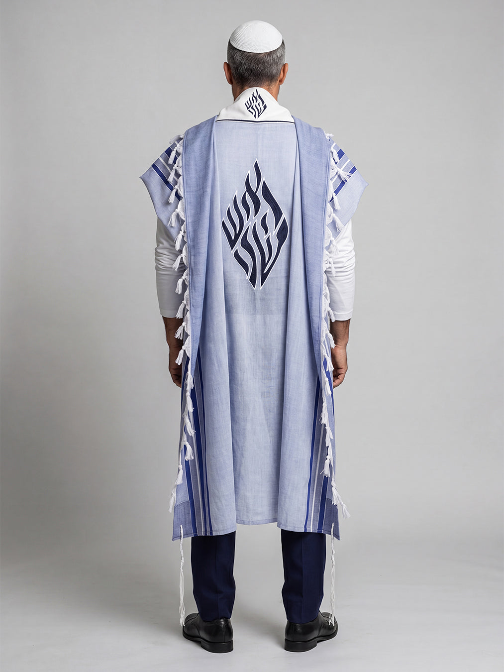Tallit Nachman Blue Royal | Handmade Wool Prayer Shawl – Kameart