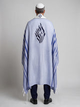 Tallit Nachman Blue Royal | Handmade Wool Prayer Shawl – Kameart