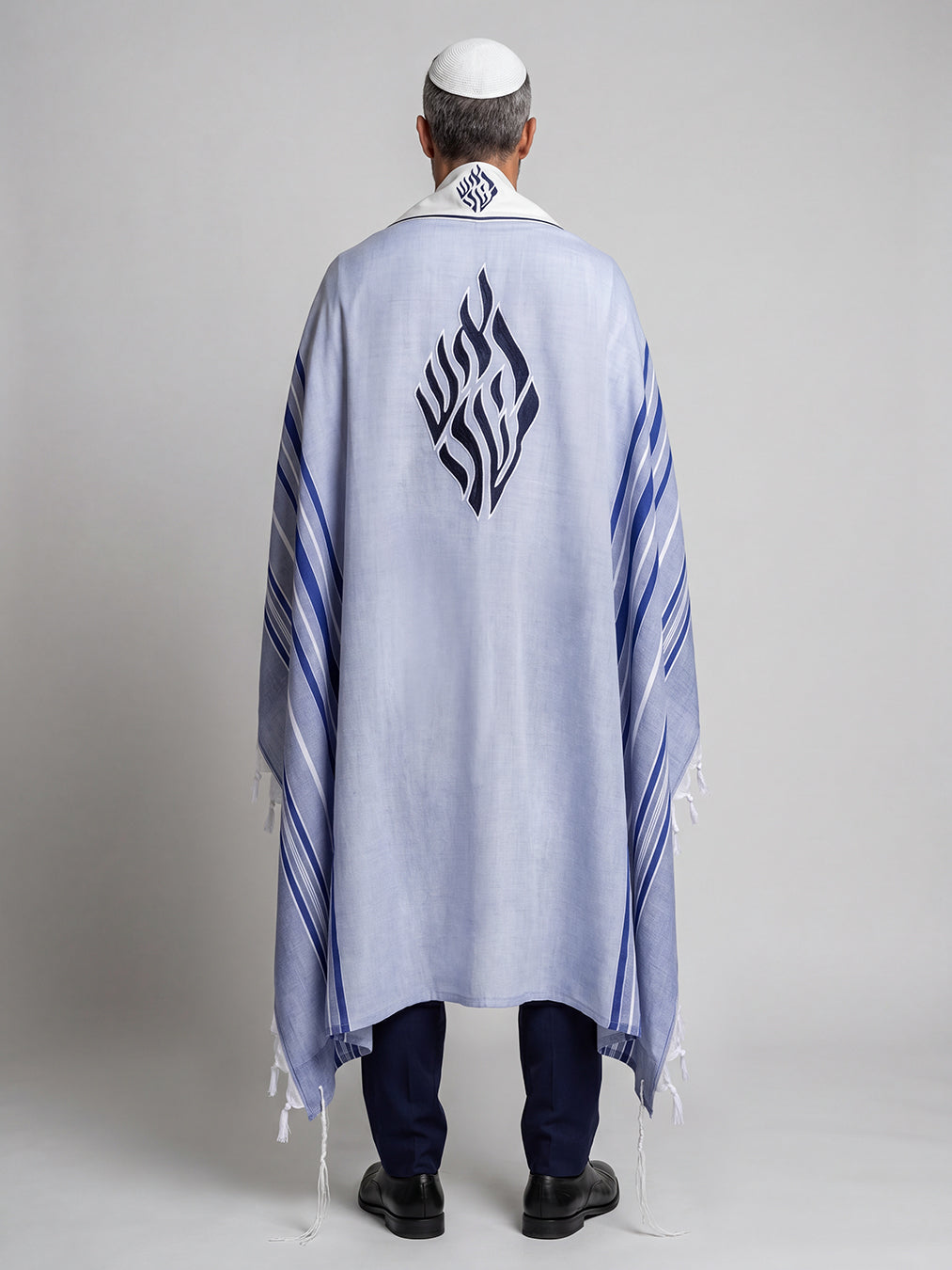 Tallit Nachman Blue Royal | Handmade Wool Prayer Shawl – Kameart