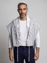 Tallit Nachman Gray | Handmade Wool Prayer Shawl – Kameart