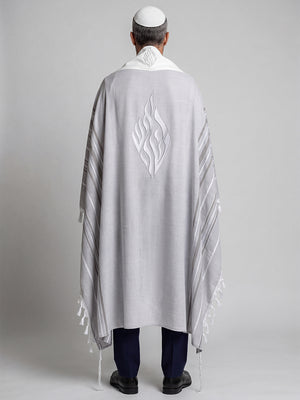 Tallit Nachman Gray | Handmade Wool Prayer Shawl – Kameart