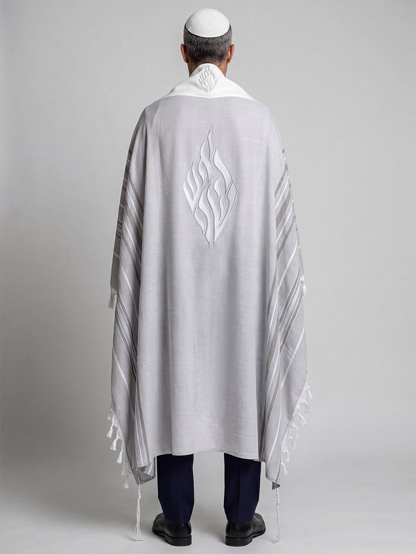 Tallit Nachman Gray | Handmade Wool Prayer Shawl – Kameart