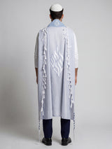 Tallit Nachman Sky Blue | Handmade Wool Prayer Shawl – Kameart
